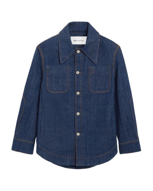 AMI Blue Ami De Coeur Buttoned Overshirt