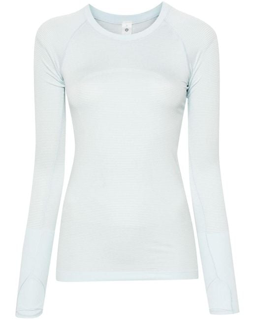 lululemon athletica Swiftly Gestreept T-shirt in het White