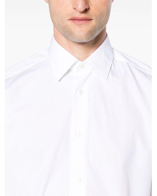 Zegna Overhemd Met Gespreide Kraag in het White voor heren