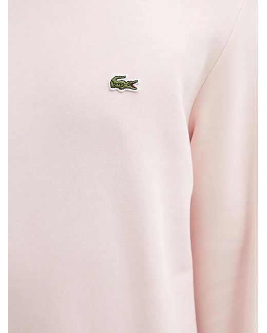 Lacoste White Logo-Patch Crew-Neck Sweatshirt for men