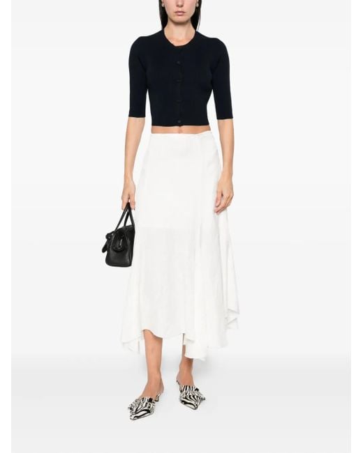 Max Mara Black Ribbed Buttoned Cardigan