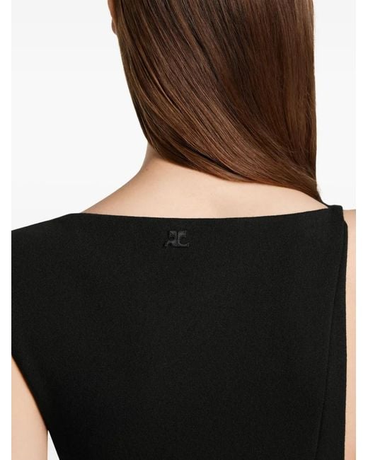 Courreges Black Asymmetric Sleeveless Dress