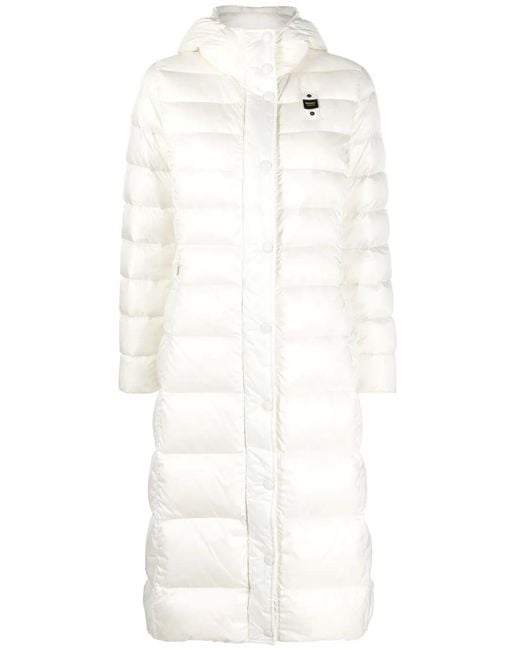 Blauer White Padded-Design Hooded Coat