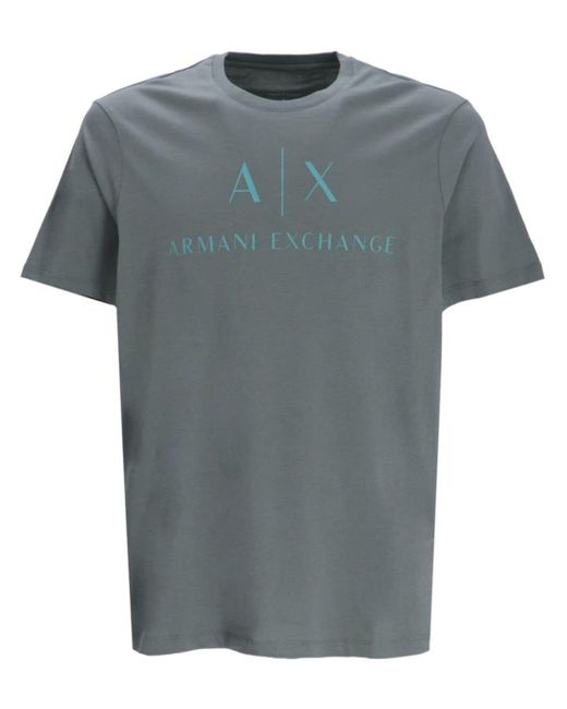 Armani Exchange Gray Logo-print Cotton T-shirt for men
