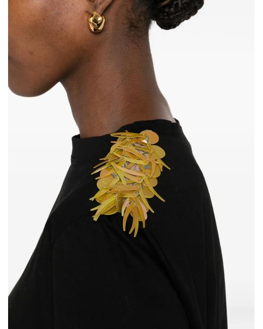 Parlor Black Sequin-Appliqué T-Shirt