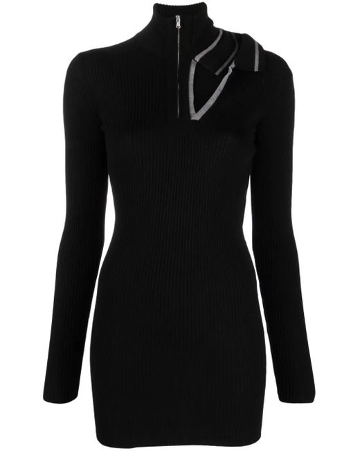 Y. Project Black Cut-Out Ribbed Minidress