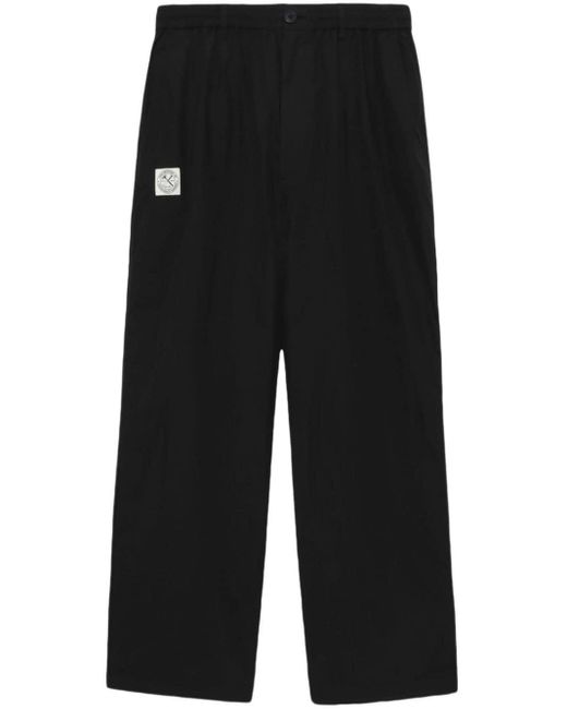 Izzue Black Logo-appliqué Loose-fit Trousers for men