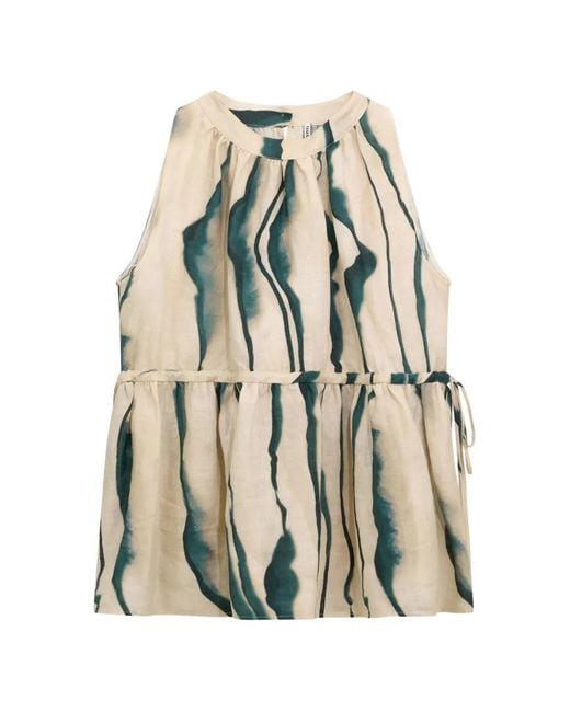Liviana Conti White Emerin Gathered Print Top