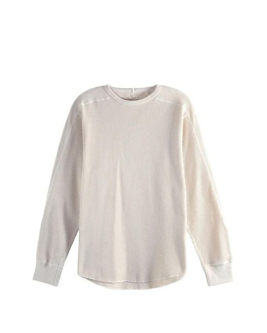 Nanamica White Waffle-Knit Drop-Shoulder Sweater