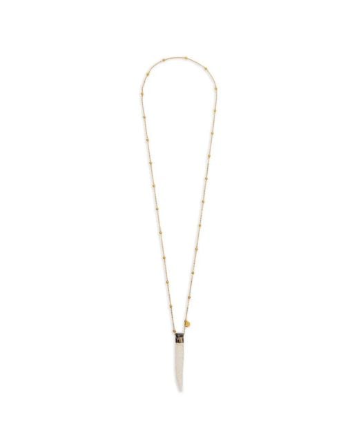 BLAKLACE White Beaded Pendant Necklace