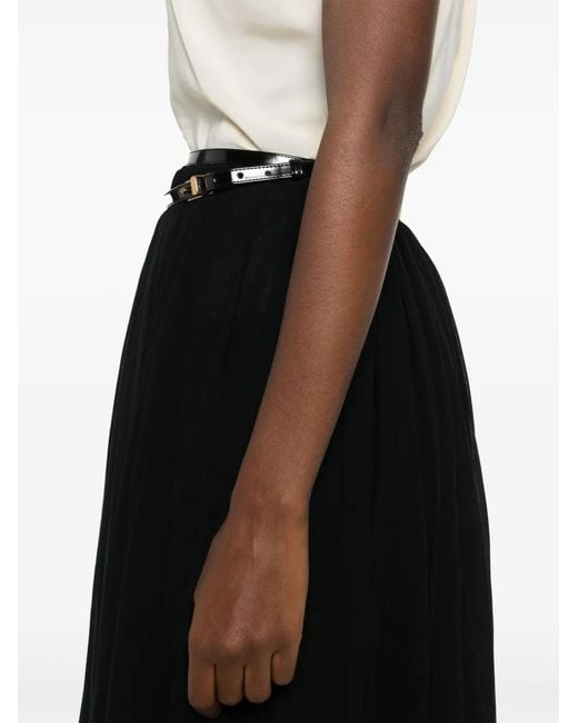 Philosophy Di Lorenzo Serafini Black Belted Midi Skirt