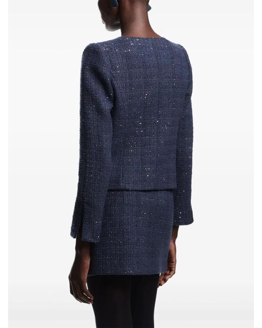 Emporio Armani Blue Wool Blend Blazer Jacket