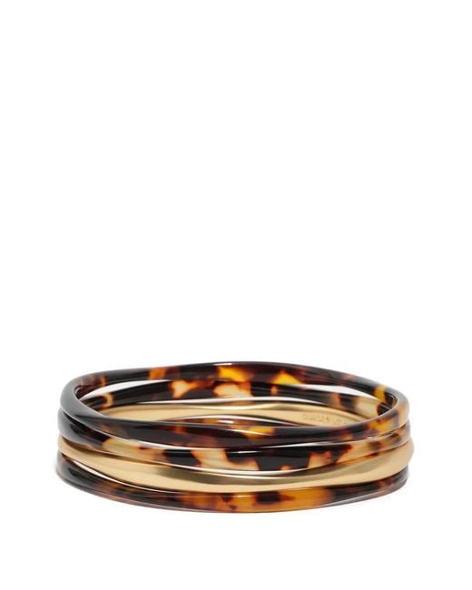 Bimba Y Lola Brown Set Of Four Bracelets With Tortoiseshell Effect And Matte Finish