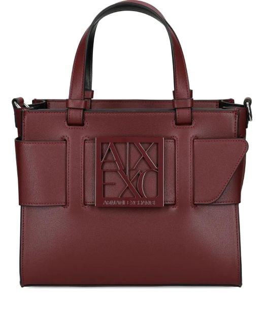 ARMANI EXCHANGE Shopper Met Logoplakkaat in het Red