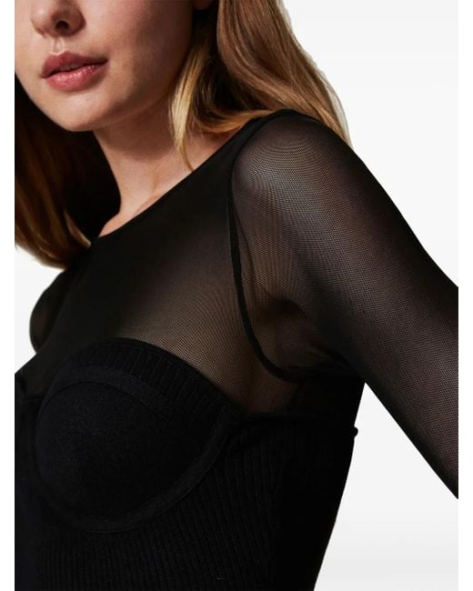 Vestido midi de tul Twinset de color Black