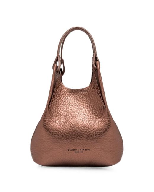 Gianni Chiarini Brown Small Dua Leather Shoulder Bag