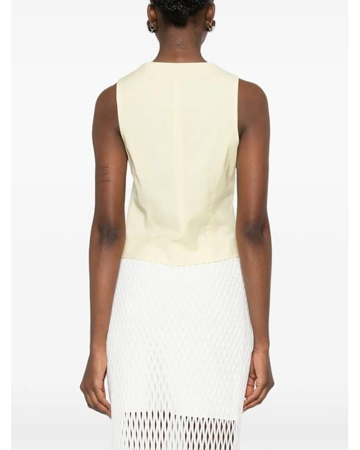 Manuel Ritz White V-Neck Button Waistcoat