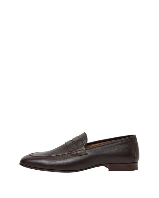 Hackett White Regal Saddle Leather Loafers for men