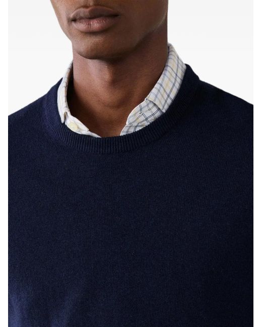 Hackett Blue Patch-Detail Crew-Neck Sweater for men