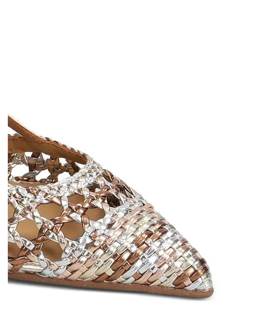 Pedro Miralles White Mantua Woven Slingback Pumps