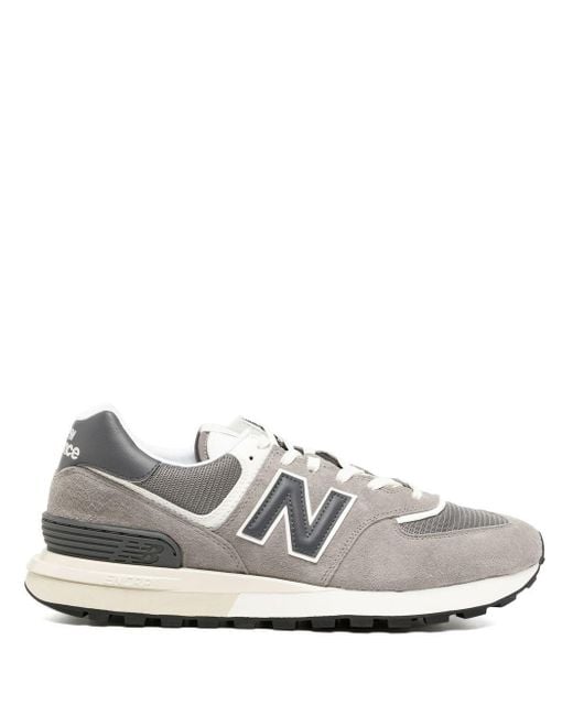 New Balance Leather 547 Lace Up Sneakers In Grey Grey For Men Lyst Uk