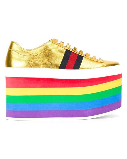 Baskets à plateforme arc-en-ciel Gucci | Lyst