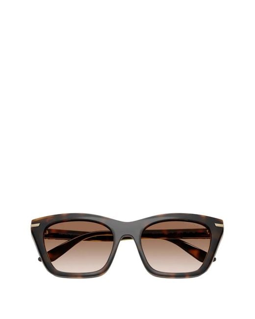 Emporio Armani Black Tortoiseshell-Effect Rectangle-Frame Sunglasses