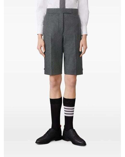 Thom Browne Gray Solid Wool Flannel Bermuda Shorts