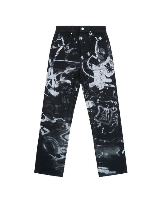 RTA Blue Lost Frequencies Ricardo Graffiti-Print Jeans for men