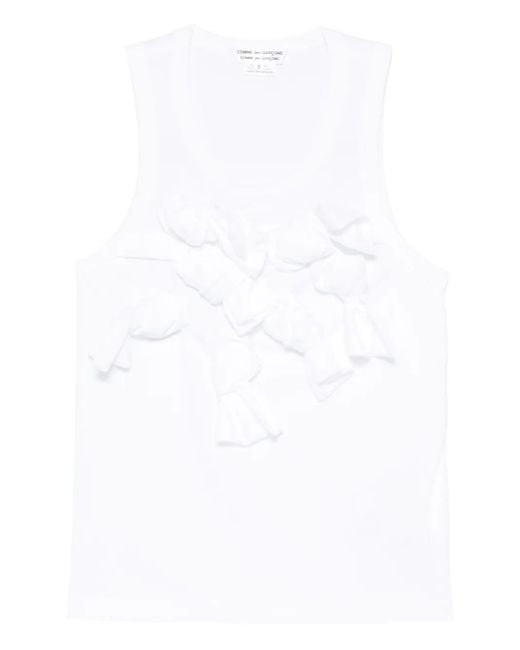 Comme des Garçons White Ruffled Top