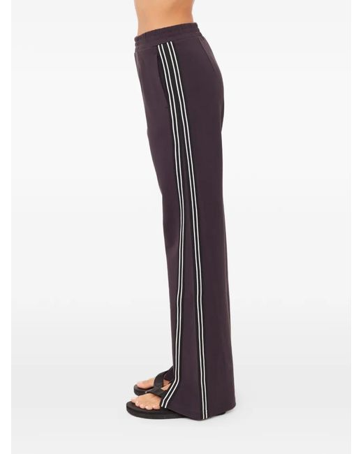 The Upside Purple Petra Side-Stripe Flared Track Pants
