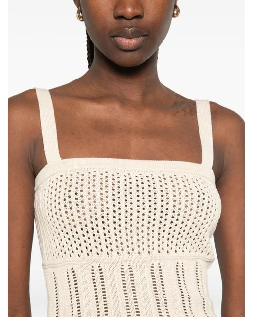 Max Mara White Open Stitch Top