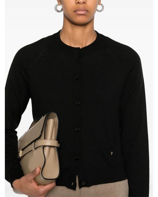 Moschino Black Crew-Neck Cardigan