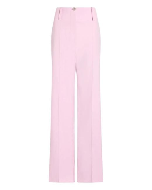 Patou Pink Tall-Waistband Straight Trousers