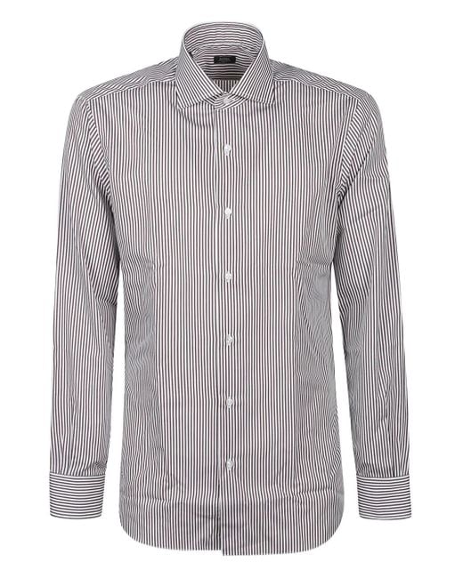 Camicia A Righe di Barba Napoli in Gray da Uomo