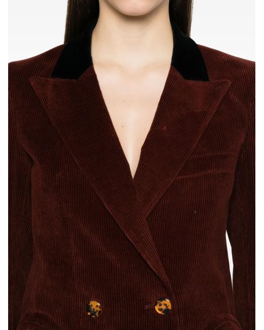 Veste En Velours Côtelé À Boutonnière Croisée Blazé Milano en coloris Brown