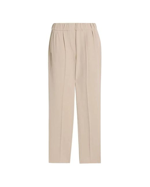 Brunello Cucinelli White Elasticated-Waistband Trousers