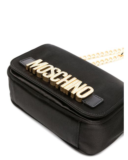 Bandolera con letras del logo Moschino de color Black