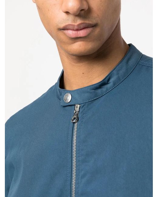 DIESEL Blue J-Glory-Nw Cotton Biker Jacket for men