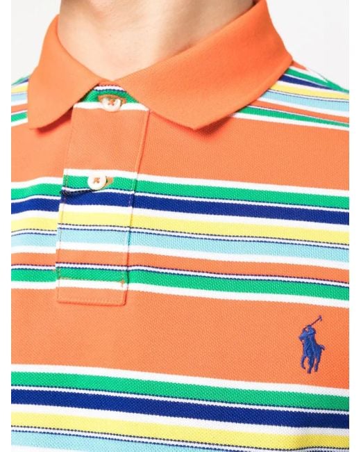Polo Ralph Lauren Gray Stripe-print Polo Shirt for men