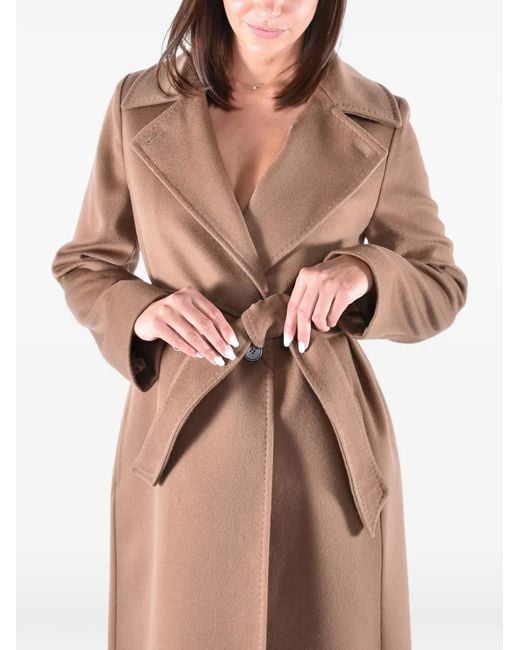 Max Mara Natural Double-Breasted Belted Coat
