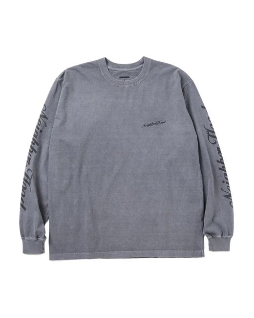 Neighborhood Gray Long-Sleeve Crew-Neck T-Shirt for men