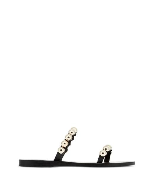 Ancient Greek Sandals White Lambri Leather Flat Sandals