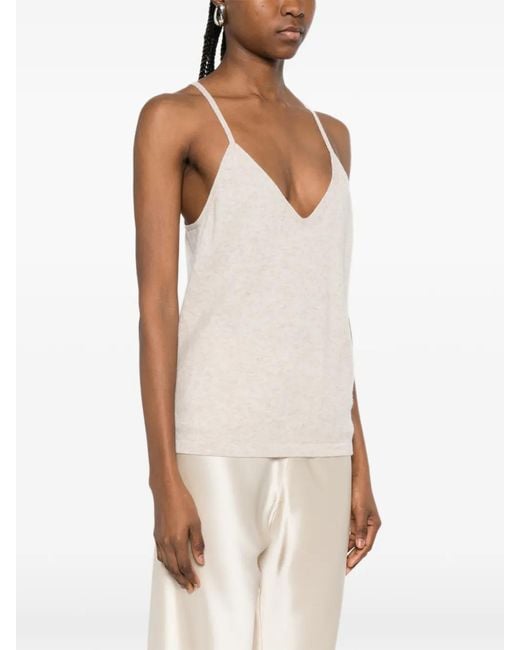 Bompard White V-Neck Strap Top