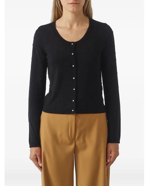 Max Mara Black Crystal-Embellished Cardigan