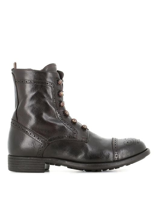Officine Creative Brown Lace-Up Leather Boots