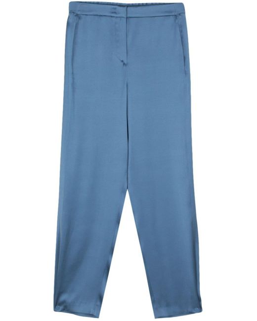 Giorgio Armani Blue Silk Straight Trousers
