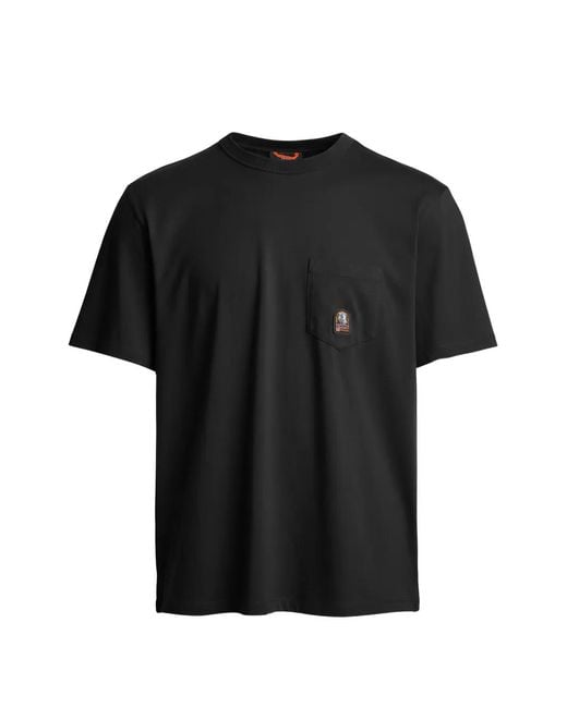 Parajumpers Black Neel Logo-Detail Pocket T-Shirt for men