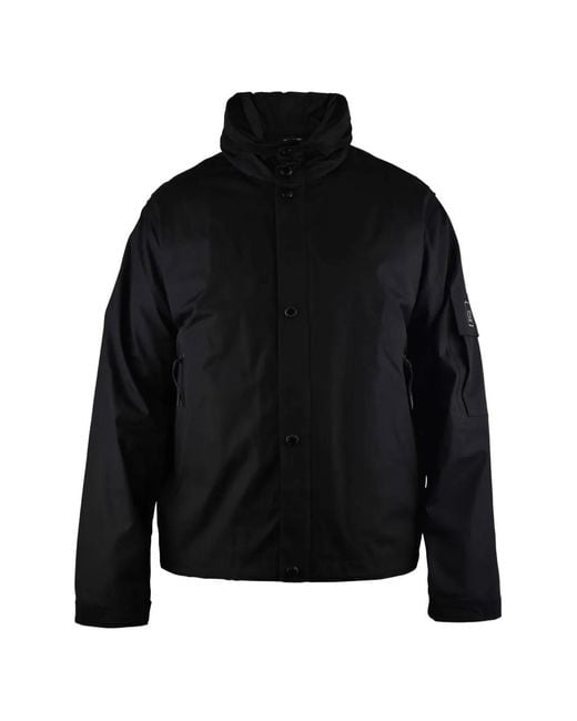 C P Company Black Zipped Side-Pocket Jacket for men