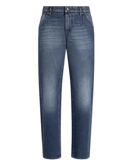 メンズ Dolce & Gabbana ロゴプレート ジーンズ Blue